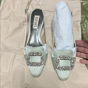 Badgley Mischka Silver Embellished Heels